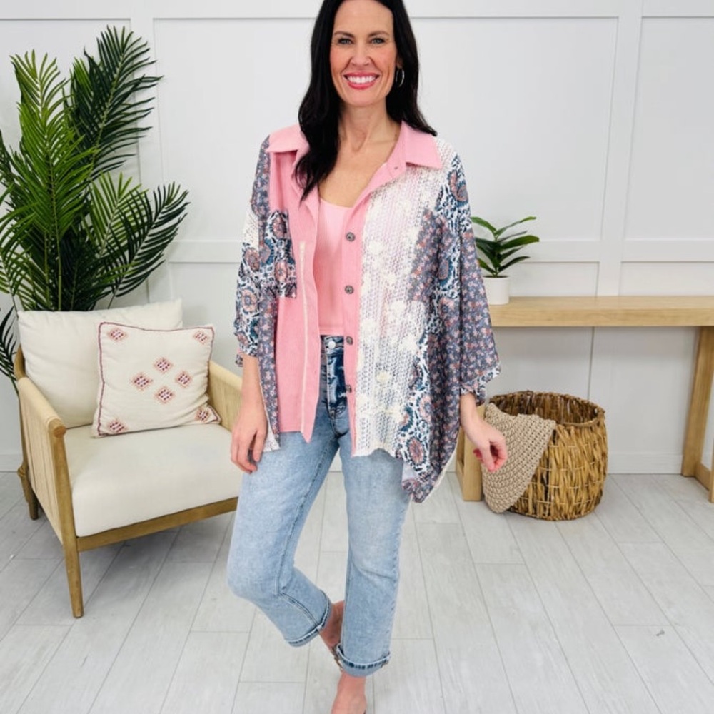Vintage Whispers Oversized Top